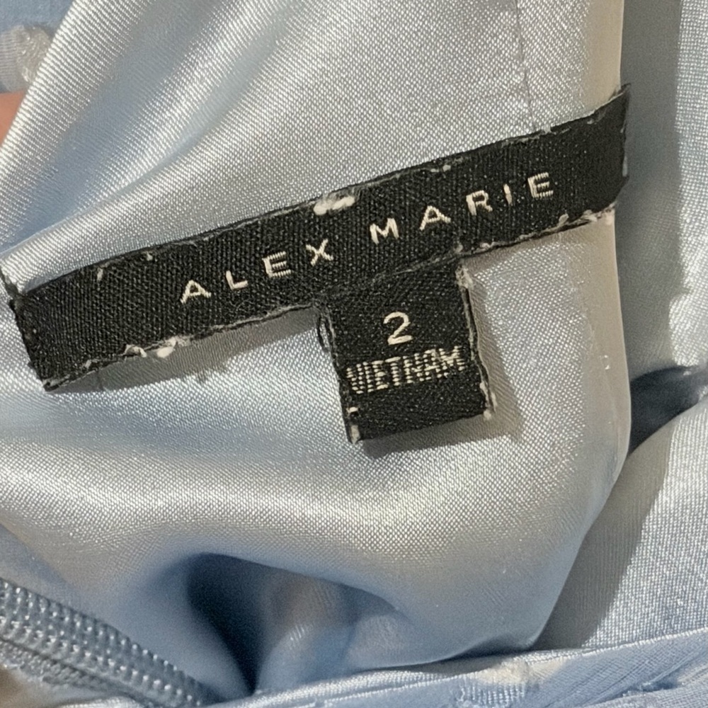 Alex Marie Sky Blue Tiered Maxi Dress with Tie Waist - Picture 9 of 11
